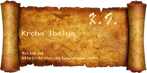 Krcho Ibolya névjegykártya