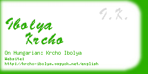 ibolya krcho business card